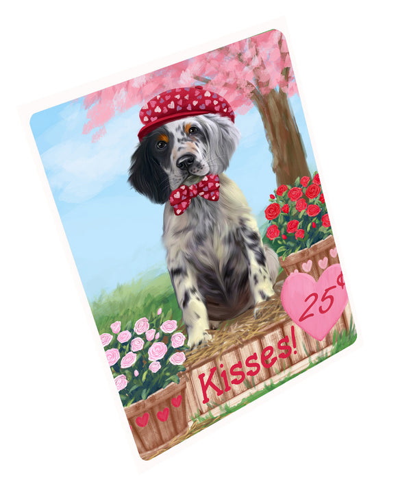 Rosie 25 Cent Kisses English Setter Dog Cutting Board - For Kitchen - Scratch & Stain Resistant - Designed To Stay In Place - Easy To Clean By Hand - Perfect for Chopping Meats, Vegetables, CA82896