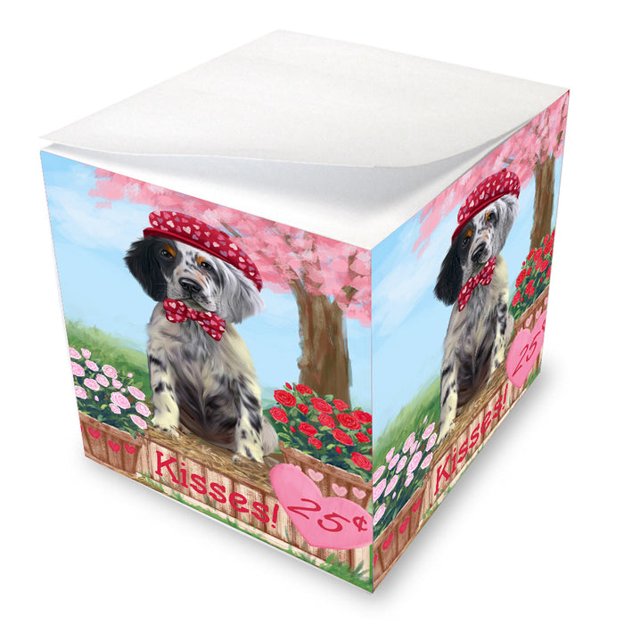 Rosie 25 Cent Kisses English Setter Dog Note Cube NOC-DOTD-A57309