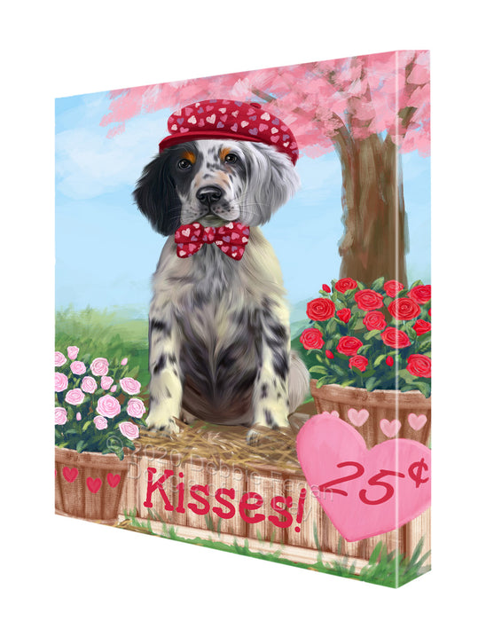 Rosie 25 Cent Kisses English Setter Dog Canvas Wall Art - Premium Quality Ready to Hang Room Decor Wall Art Canvas - Unique Animal Printed Digital Painting for Decoration CVS290