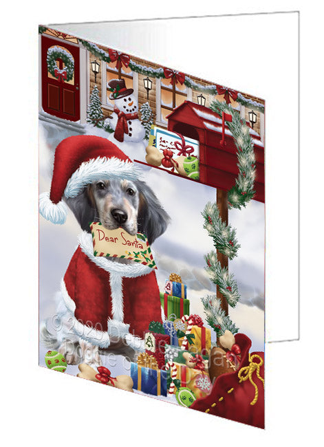 Christmas Dear Santa Mailbox English Setter Dog Handmade Artwork Assorted Pets Greeting Cards and Note Cards with Envelopes for All Occasions and Holiday Seasons