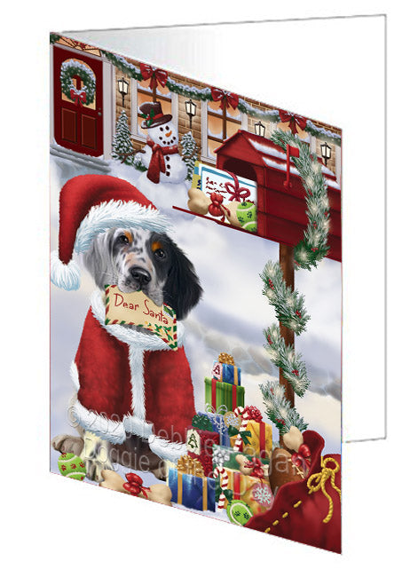 Christmas Dear Santa Mailbox English Setter Dog Handmade Artwork Assorted Pets Greeting Cards and Note Cards with Envelopes for All Occasions and Holiday Seasons