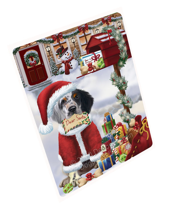 Christmas Dear Santa Mailbox English Setter Dog Cutting Board - For Kitchen - Scratch & Stain Resistant - Designed To Stay In Place - Easy To Clean By Hand - Perfect for Chopping Meats, Vegetables, CA82834