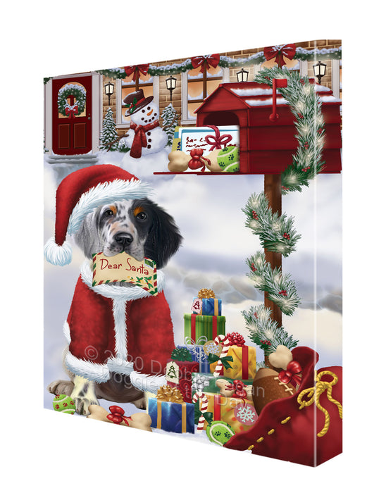 Christmas Dear Santa Mailbox English Setter Dog Canvas Wall Art - Premium Quality Ready to Hang Room Decor Wall Art Canvas - Unique Animal Printed Digital Painting for Decoration CVS267
