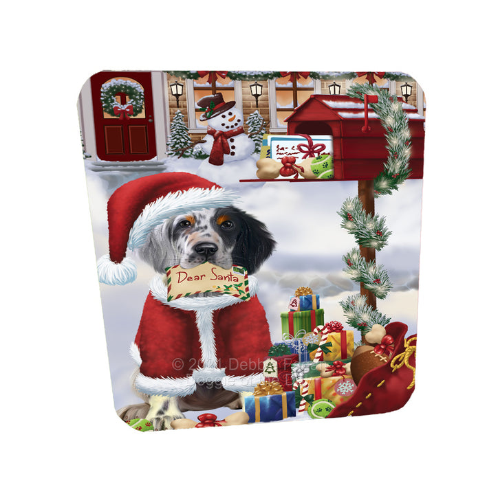 Christmas Dear Santa Mailbox English Setter Dog Coasters Set of 4 CSTA58237