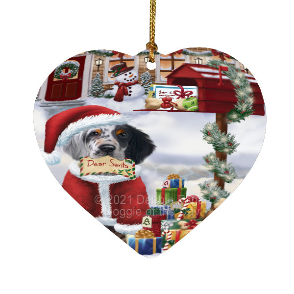 Christmas Dear Santa Mailbox English Setter Dog Heart Christmas Ornament HPORA58998