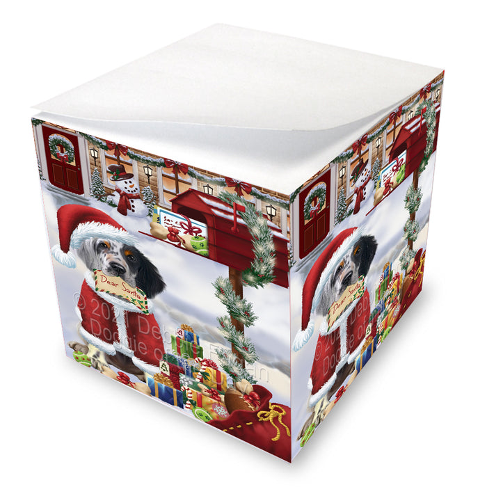 Christmas Dear Santa Mailbox English Setter Dog Note Cube NOC-DOTD-A57278