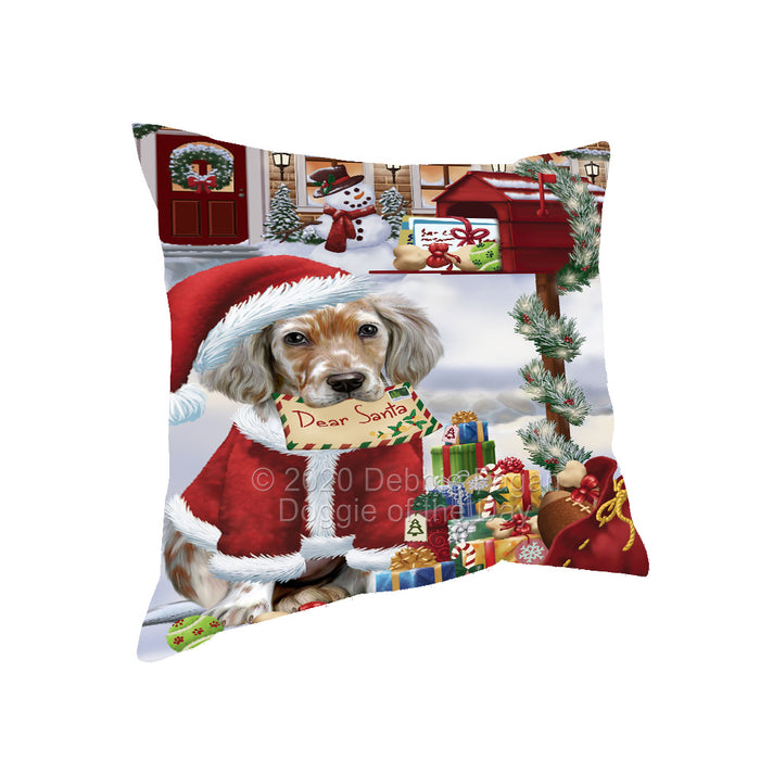Christmas Dear Santa Mailbox English Setter Dog Pillow with Top Quality High-Resolution Images - Ultra Soft Pet Pillows for Sleeping - Reversible & Comfort - Ideal Gift for Dog Lover - Cushion for Sofa Couch Bed - 100% Polyester, PILA92149