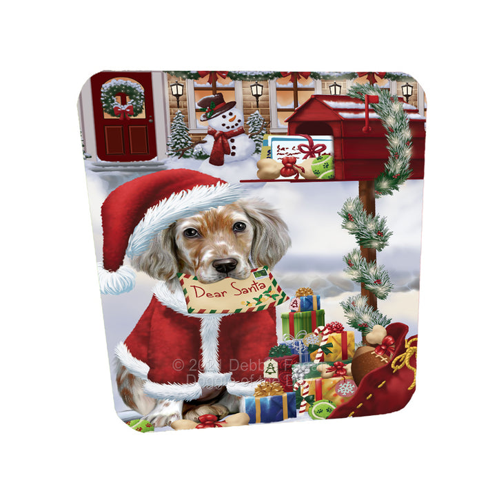 Christmas Dear Santa Mailbox English Setter Dog Coasters Set of 4 CSTA58238