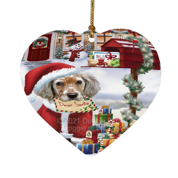 Christmas Dear Santa Mailbox English Setter Dog Heart Christmas Ornament HPORA58999