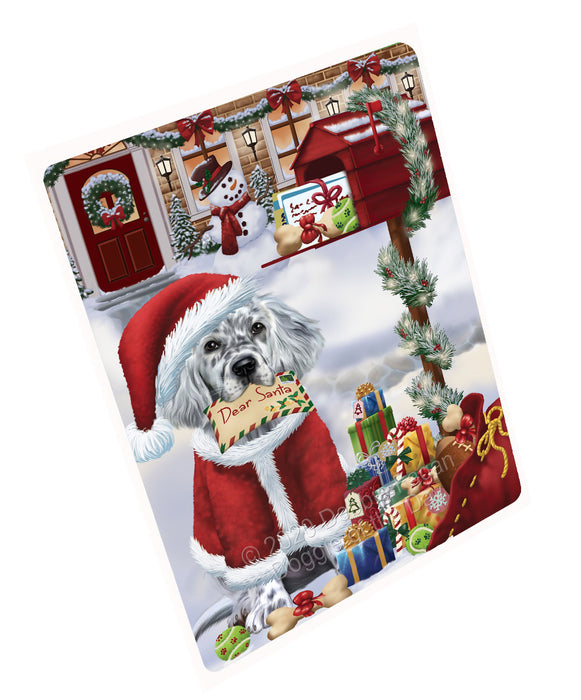 Christmas Dear Santa Mailbox English Setter Dog Cutting Board - For Kitchen - Scratch & Stain Resistant - Designed To Stay In Place - Easy To Clean By Hand - Perfect for Chopping Meats, Vegetables, CA82838