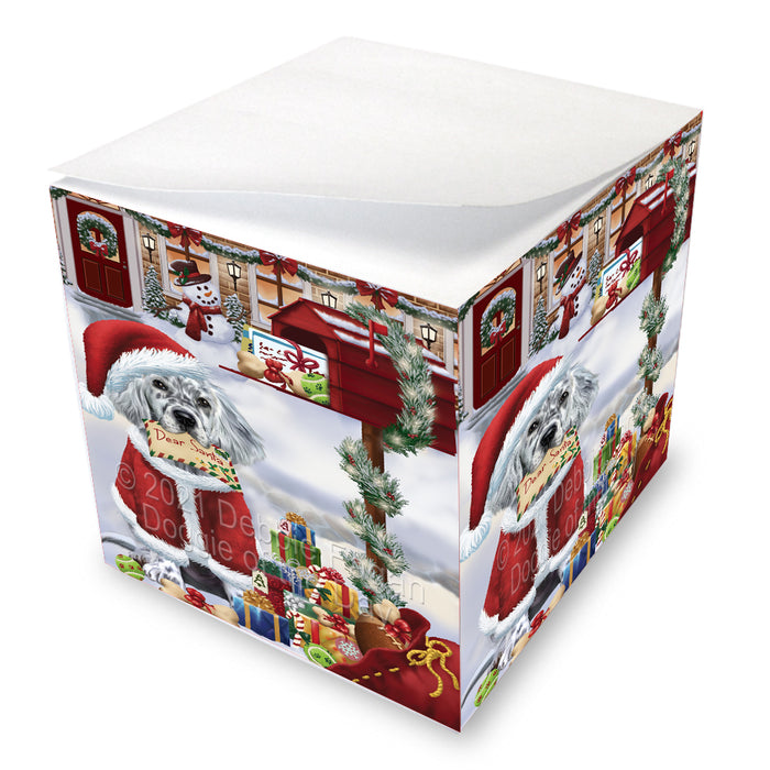 Christmas Dear Santa Mailbox English Setter Dog Note Cube NOC-DOTD-A57280