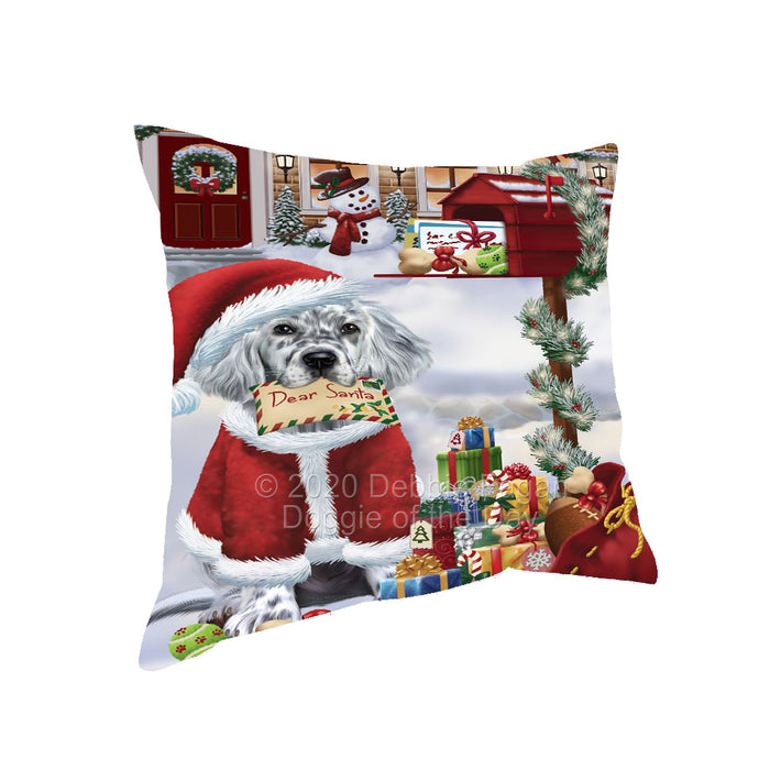 Christmas Dear Santa Mailbox English Setter Dog Pillow with Top Quality High-Resolution Images - Ultra Soft Pet Pillows for Sleeping - Reversible & Comfort - Ideal Gift for Dog Lover - Cushion for Sofa Couch Bed - 100% Polyester, PILA92152