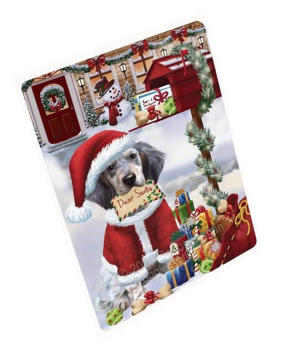 Christmas Dear Santa Mailbox English Setter Dog Cutting Board - For Kitchen - Scratch & Stain Resistant - Designed To Stay In Place - Easy To Clean By Hand - Perfect for Chopping Meats, Vegetables, CA82840