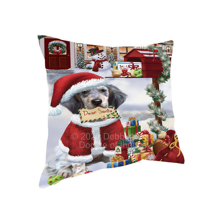Christmas Dear Santa Mailbox English Setter Dog Pillow with Top Quality High-Resolution Images - Ultra Soft Pet Pillows for Sleeping - Reversible & Comfort - Ideal Gift for Dog Lover - Cushion for Sofa Couch Bed - 100% Polyester, PILA92155