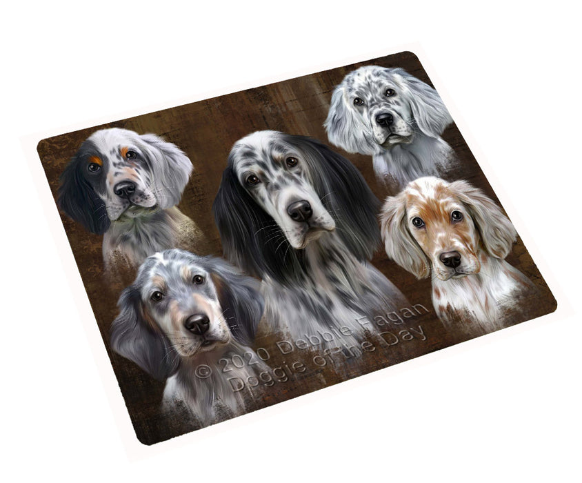 Rustic 5 Heads English Setter Dogs Cutting Board - For Kitchen - Scratch & Stain Resistant - Designed To Stay In Place - Easy To Clean By Hand - Perfect for Chopping Meats, Vegetables