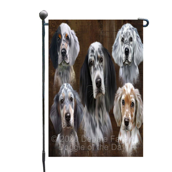 Rustic 5 Heads English Setter Dogs Garden Flags Outdoor Decor for Homes and Gardens Double Sided Garden Yard Spring Decorative Vertical Home Flags Garden Porch Lawn Flag for Decorations