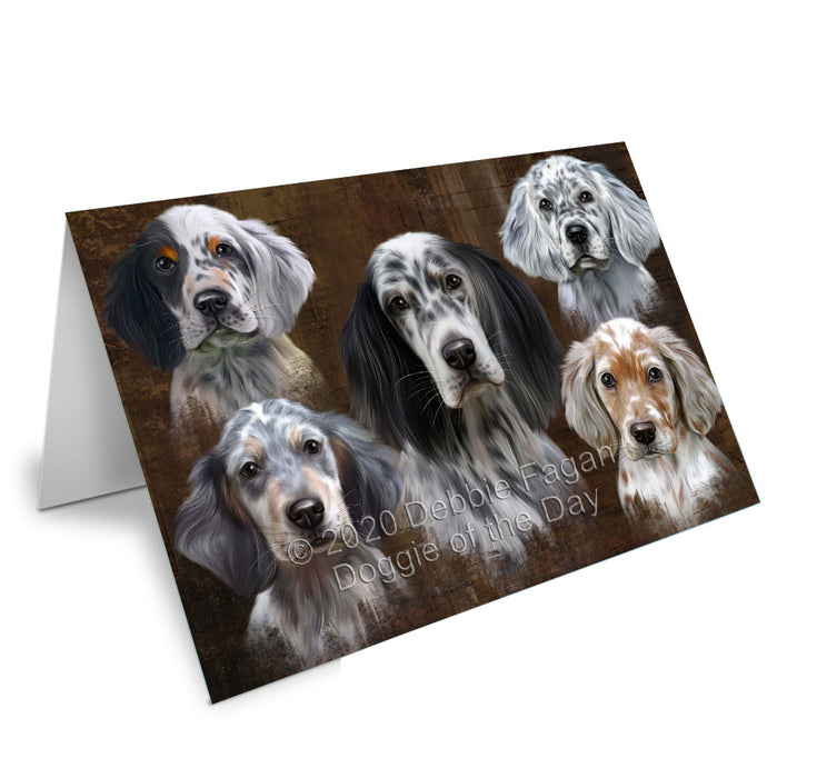 Rustic 5 Heads English Setter Dogs Handmade Artwork Assorted Pets Greeting Cards and Note Cards with Envelopes for All Occasions and Holiday Seasons