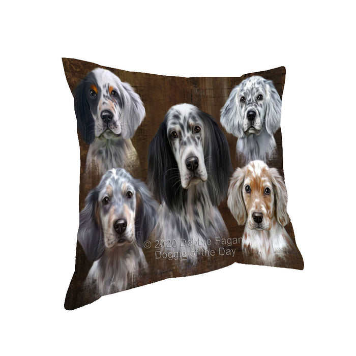 Rustic 5 Heads English Setter Dogs Pillow with Top Quality High-Resolution Images - Ultra Soft Pet Pillows for Sleeping - Reversible & Comfort - Ideal Gift for Dog Lover - Cushion for Sofa Couch Bed - 100% Polyester