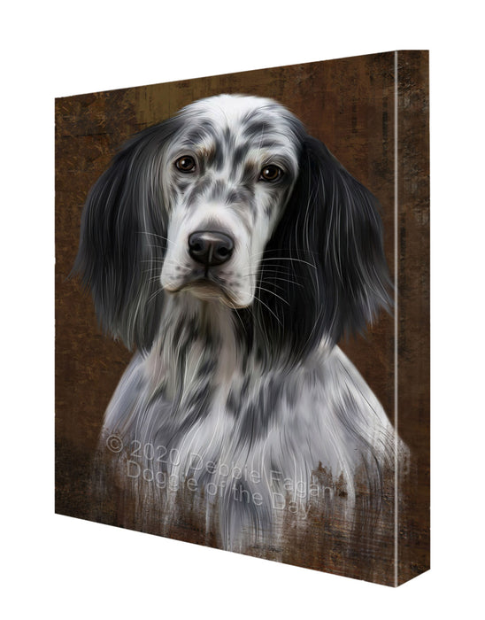 Rustic English Setter Dog Canvas Wall Art - Premium Quality Ready to Hang Room Decor Wall Art Canvas - Unique Animal Printed Digital Painting for Decoration CVS202