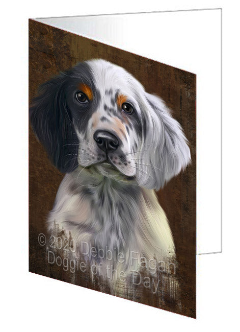 Rustic English Setter Dog Handmade Artwork Assorted Pets Greeting Cards and Note Cards with Envelopes for All Occasions and Holiday Seasons