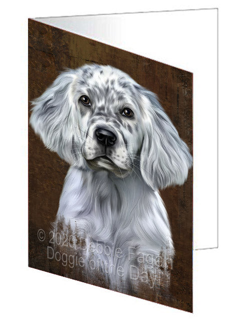 Rustic English Setter Dog Handmade Artwork Assorted Pets Greeting Cards and Note Cards with Envelopes for All Occasions and Holiday Seasons