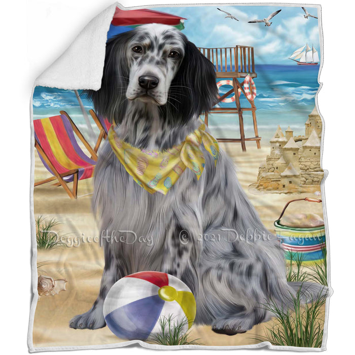 Pet Friendly Beach English Setter Dog Blanket BLNKT142489