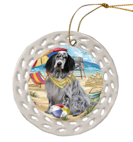 Pet Friendly Beach English Setter Dog Doily Ornament DPOR58548