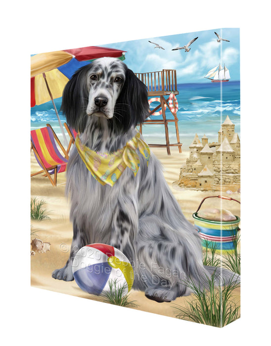 Pet Friendly Beach English Setter Dog Canvas Wall Art - Premium Quality Ready to Hang Room Decor Wall Art Canvas - Unique Animal Printed Digital Painting for Decoration CVS142
