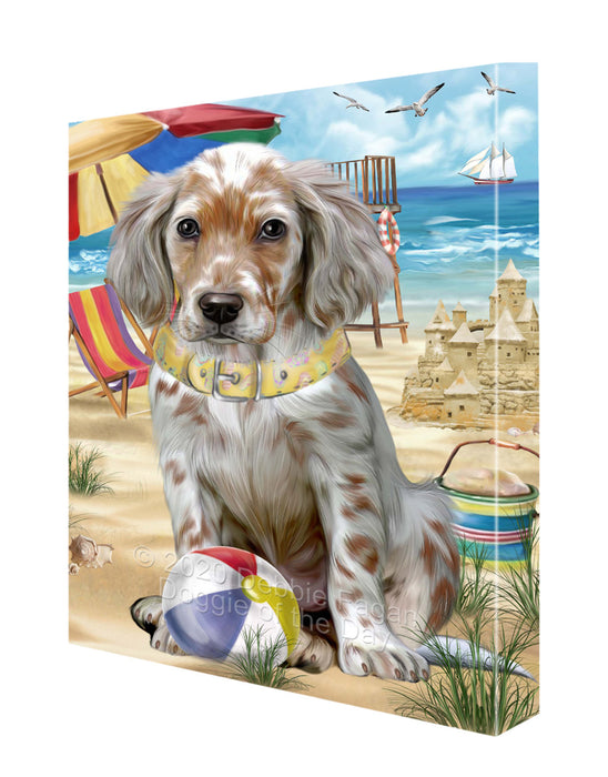 Pet Friendly Beach English Setter Dog Canvas Wall Art - Premium Quality Ready to Hang Room Decor Wall Art Canvas - Unique Animal Printed Digital Painting for Decoration CVS143