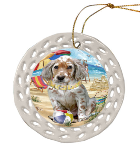 Pet Friendly Beach English Setter Dog Doily Ornament DPOR58549