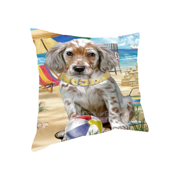 Pet Friendly Beach English Setter Dog Pillow with Top Quality High-Resolution Images - Ultra Soft Pet Pillows for Sleeping - Reversible & Comfort - Ideal Gift for Dog Lover - Cushion for Sofa Couch Bed - 100% Polyester, PILA91630