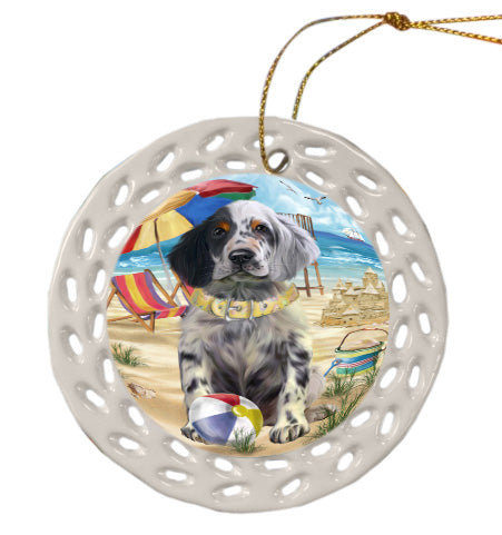 Pet Friendly Beach English Setter Dog Doily Ornament DPOR58550