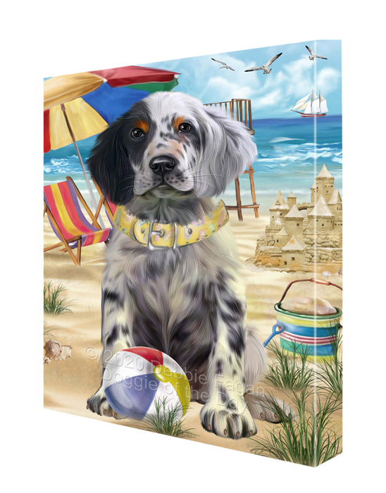Pet Friendly Beach English Setter Dog Canvas Wall Art - Premium Quality Ready to Hang Room Decor Wall Art Canvas - Unique Animal Printed Digital Painting for Decoration CVS144