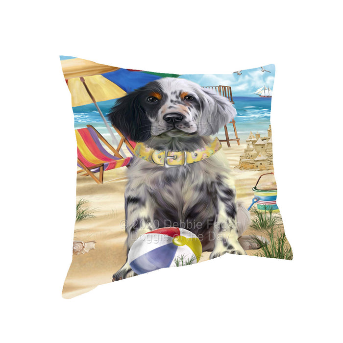 Pet Friendly Beach English Setter Dog Pillow with Top Quality High-Resolution Images - Ultra Soft Pet Pillows for Sleeping - Reversible & Comfort - Ideal Gift for Dog Lover - Cushion for Sofa Couch Bed - 100% Polyester, PILA91633