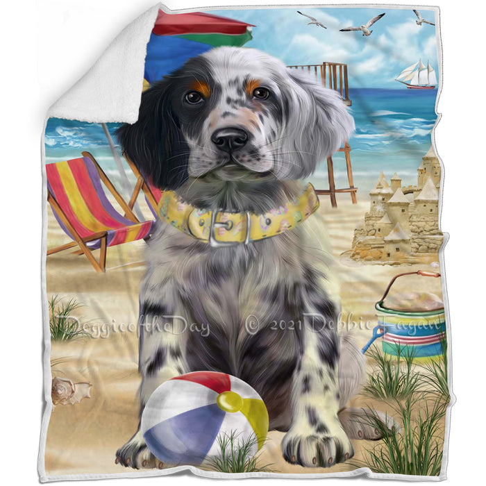 Pet Friendly Beach English Setter Dog Blanket BLNKT142491