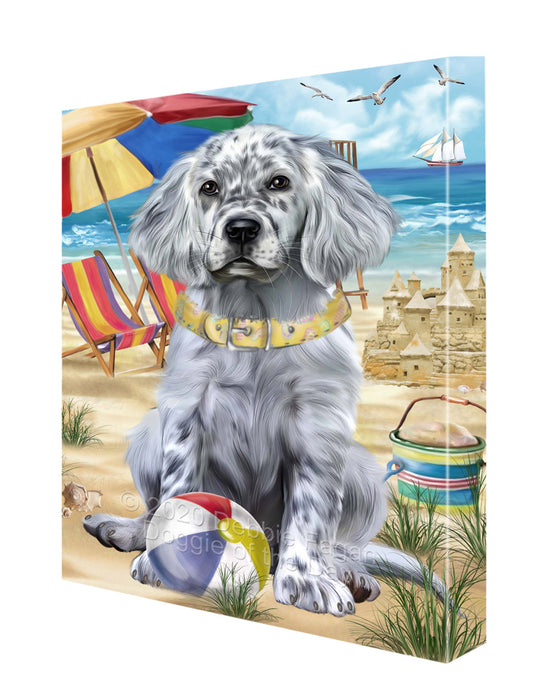 Pet Friendly Beach English Setter Dog Canvas Wall Art - Premium Quality Ready to Hang Room Decor Wall Art Canvas - Unique Animal Printed Digital Painting for Decoration CVS145
