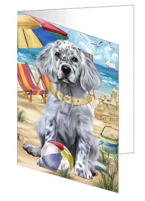 Pet Friendly Beach English Setter Dog Handmade Artwork Assorted Pets Greeting Cards and Note Cards with Envelopes for All Occasions and Holiday Seasons
