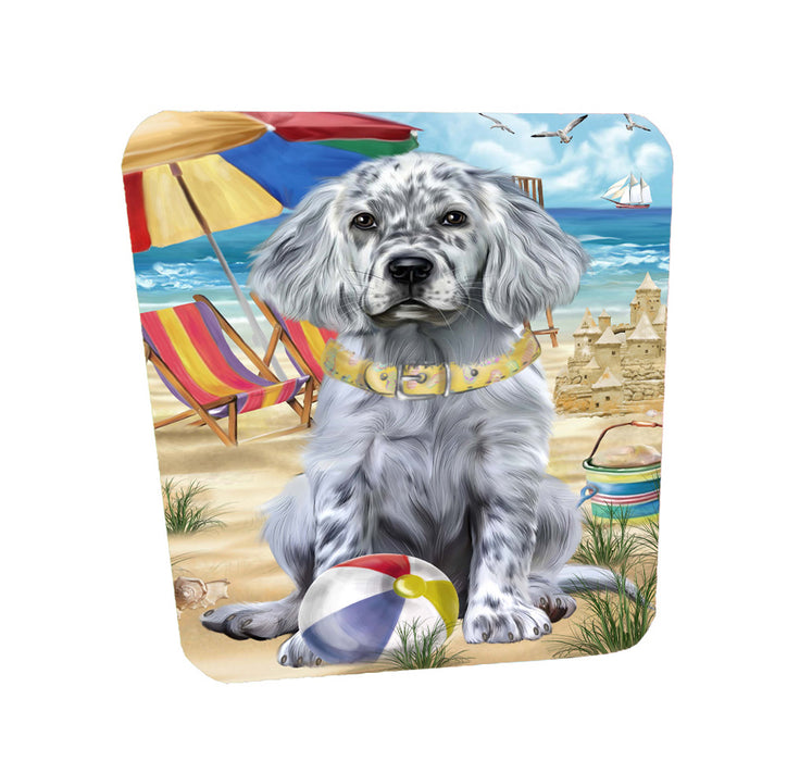 Pet Friendly Beach English Setter Dog Coasters Set of 4 CSTA58139