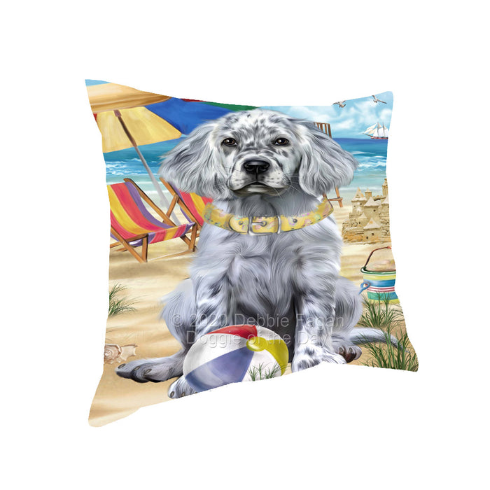 Pet Friendly Beach English Setter Dog Pillow with Top Quality High-Resolution Images - Ultra Soft Pet Pillows for Sleeping - Reversible & Comfort - Ideal Gift for Dog Lover - Cushion for Sofa Couch Bed - 100% Polyester, PILA91636