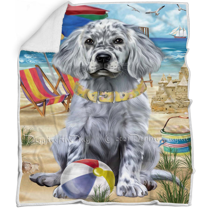 Pet Friendly Beach English Setter Dog Blanket BLNKT142492