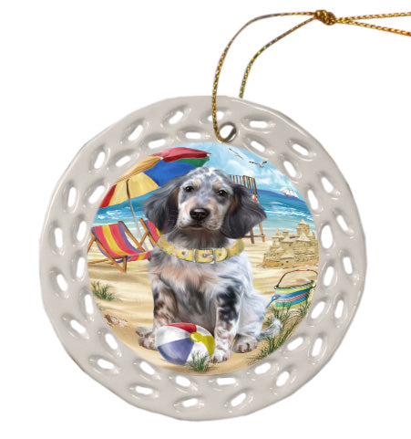 Pet Friendly Beach English Setter Dog Doily Ornament DPOR58552