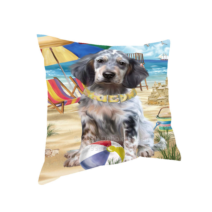 Pet Friendly Beach English Setter Dog Pillow with Top Quality High-Resolution Images - Ultra Soft Pet Pillows for Sleeping - Reversible & Comfort - Ideal Gift for Dog Lover - Cushion for Sofa Couch Bed - 100% Polyester, PILA91639