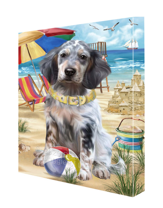 Pet Friendly Beach English Setter Dog Canvas Wall Art - Premium Quality Ready to Hang Room Decor Wall Art Canvas - Unique Animal Printed Digital Painting for Decoration CVS146