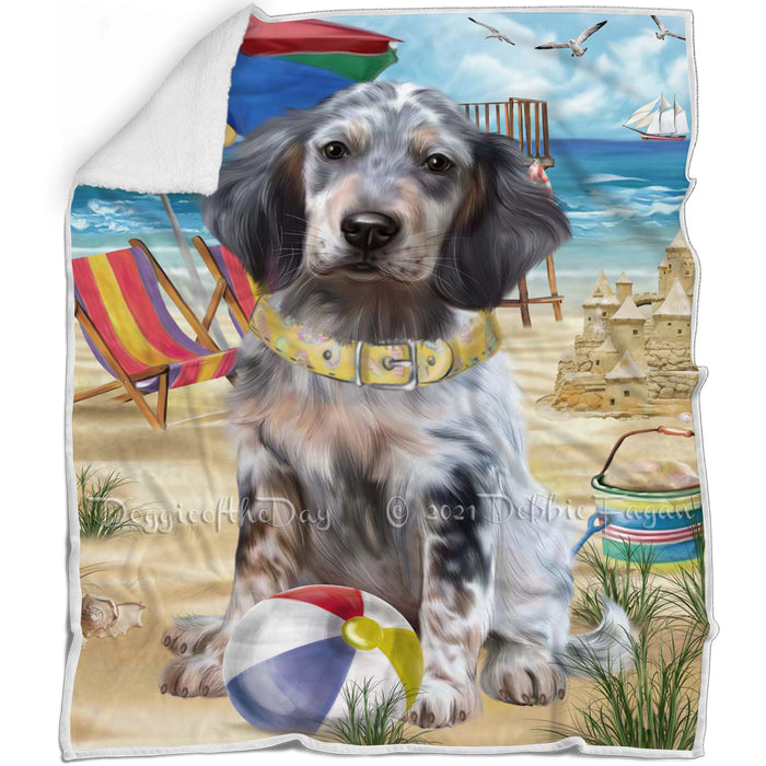 Pet Friendly Beach English Setter Dog Blanket BLNKT142493