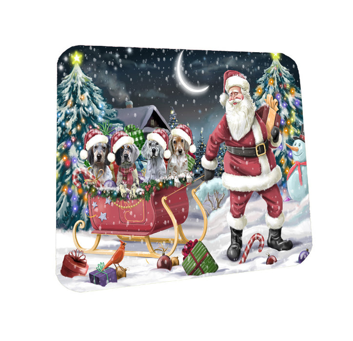 Christmas Santa Sled English Setter Dogs Coasters Set of 4 CSTA58438