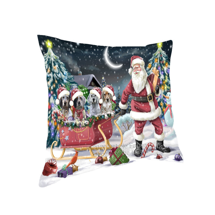 Christmas Santa Sled English Setter Dogs Pillow with Top Quality High-Resolution Images - Ultra Soft Pet Pillows for Sleeping - Reversible & Comfort - Ideal Gift for Dog Lover - Cushion for Sofa Couch Bed - 100% Polyester