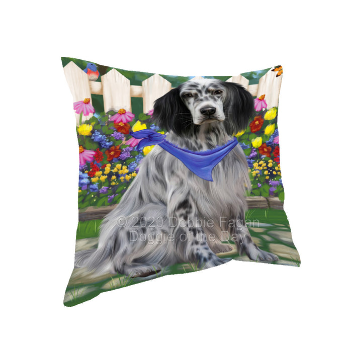 Spring Floral English Setter Dog Pillow with Top Quality High-Resolution Images - Ultra Soft Pet Pillows for Sleeping - Reversible & Comfort - Ideal Gift for Dog Lover - Cushion for Sofa Couch Bed - 100% Polyester, PILA93160