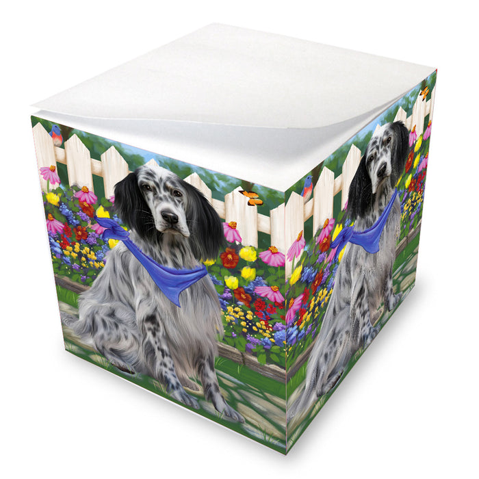 Spring Floral English Setter Dog Note Cube NOC-DOTD-A57575