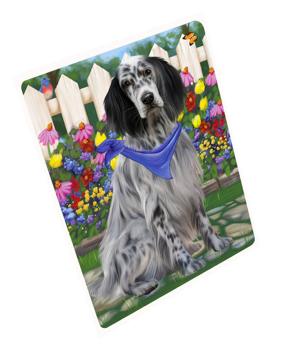 Spring Floral English Setter Dog Cutting Board - For Kitchen - Scratch & Stain Resistant - Designed To Stay In Place - Easy To Clean By Hand - Perfect for Chopping Meats, Vegetables, CA83510