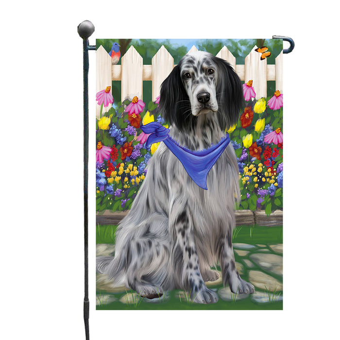 Spring Floral English Setter Dog Garden Flags Outdoor Decor for Homes and Gardens Double Sided Garden Yard Spring Decorative Vertical Home Flags Garden Porch Lawn Flag for Decorations GFLG68270